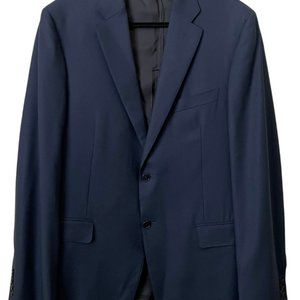 Canali Blazer Mens US 36L IT 52 Blue 100% Wool Travel Water Resistant Sportscoat